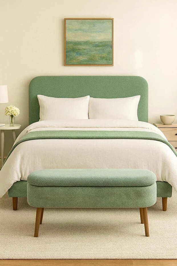 OSLO Babyface Turuncu Çok Amaçlı Sandıklı Dekoratif Bench Puf